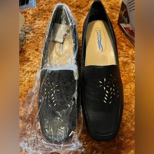 Black Wedge, Leather Upper Heels Brand New